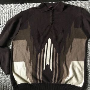 NWOT Bergati brown patterned thick sweater